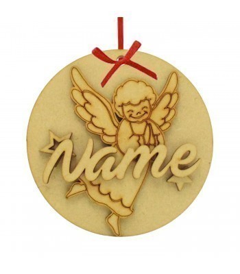 Laser Cut Personalised Christmas 3D Hanging Bauble - Angel Design